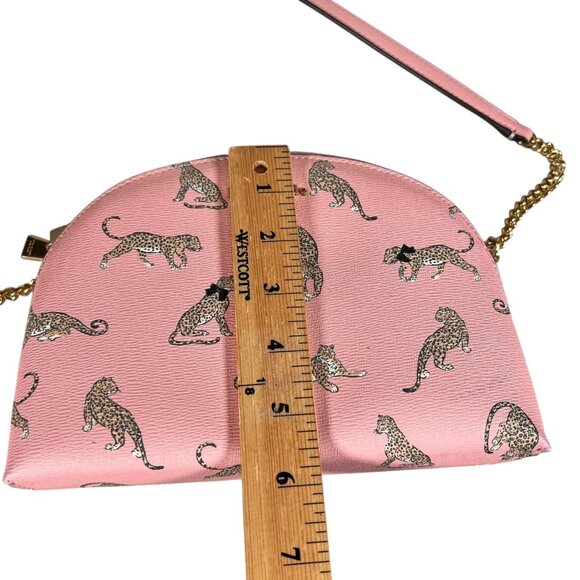 Kate Spade New York Womens Morgan Leopard Double-Zip Dome Pink Crossbody Bag - Picture 16 of 16